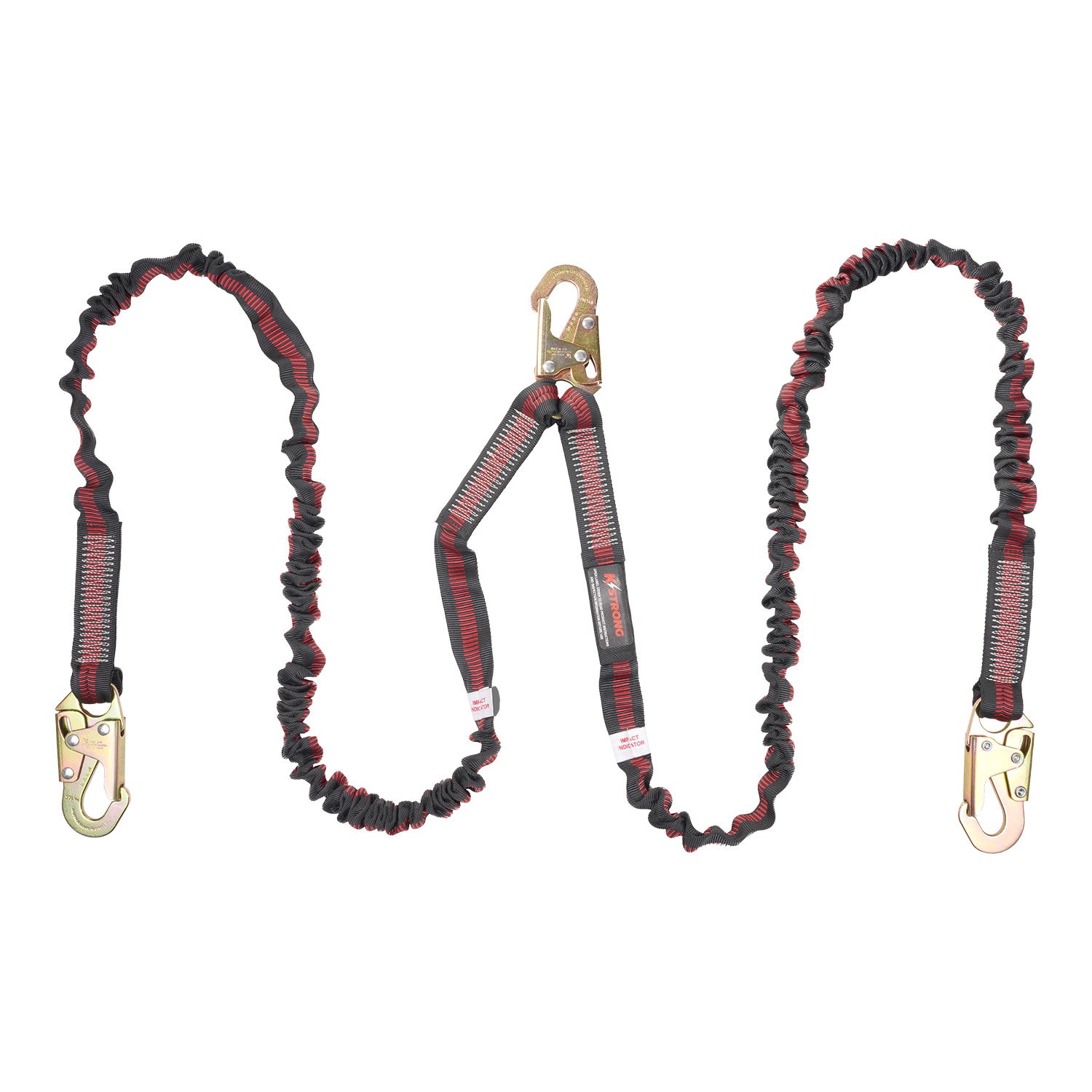 6 ft. Twin leg 100% tie-off Internal design shock absorbing lanyard with snap hooks (ANSI)