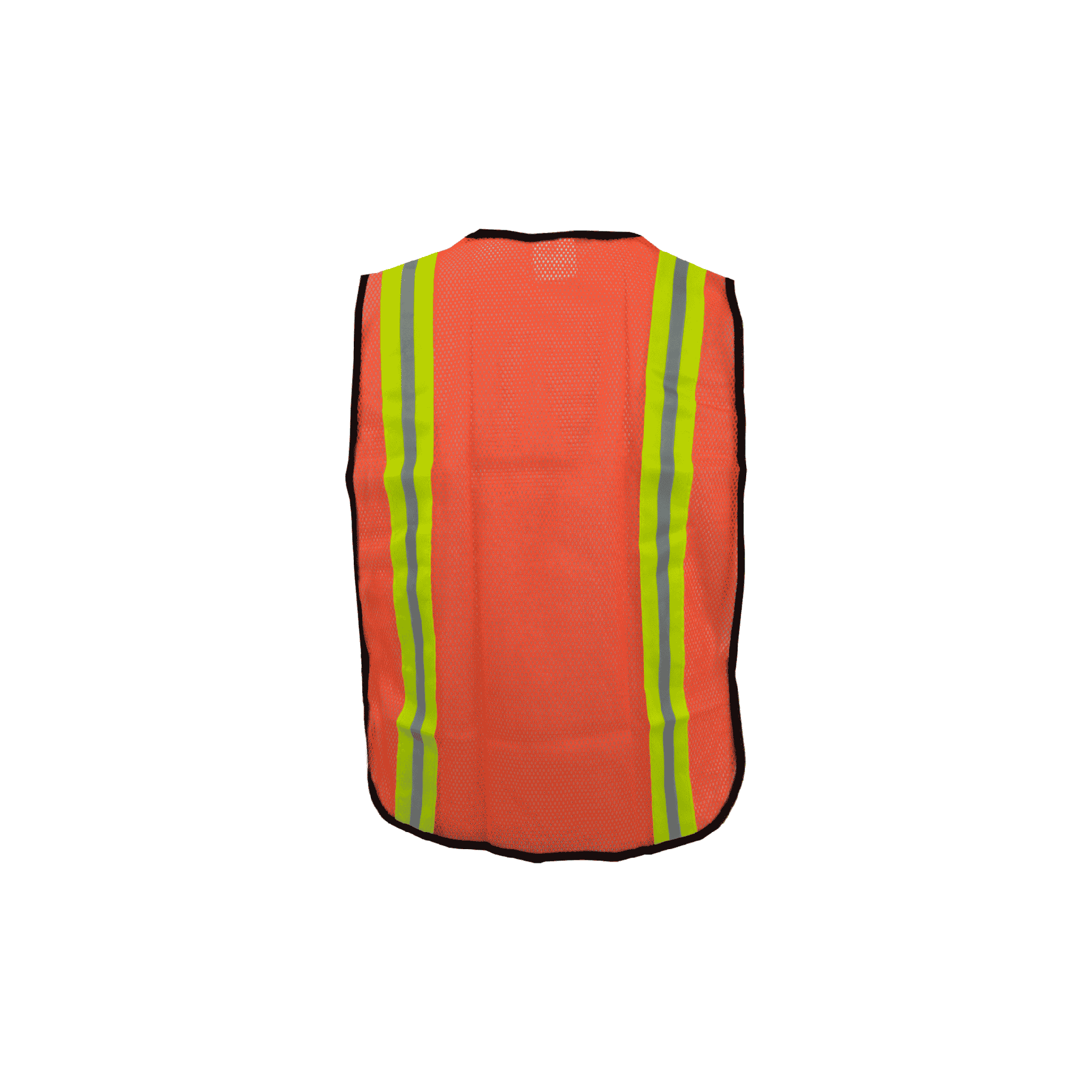 Economy Orange Safety Vest with Two Tone Lime and Silver Tape