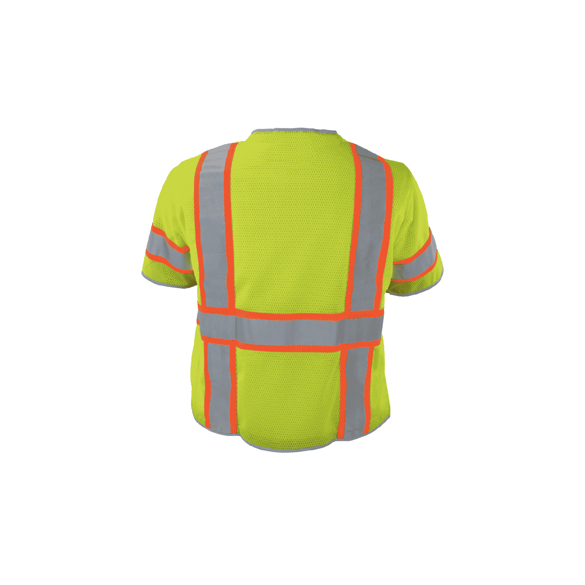 Class 3 Lime Polyester Mesh Zipper Closure Safety Vest (6 Pockets)