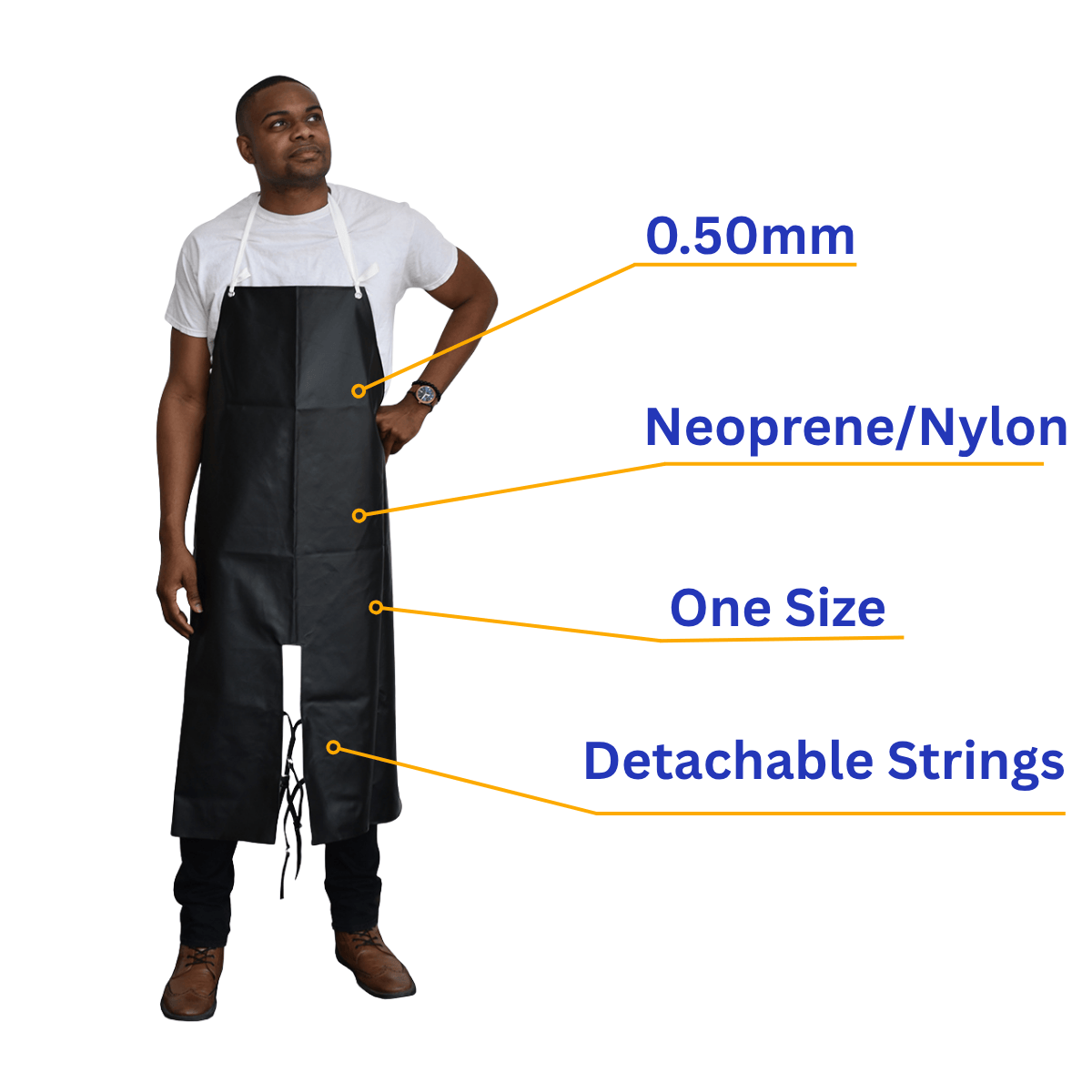 FR Black Neoprene Apron (Fire Retardant)