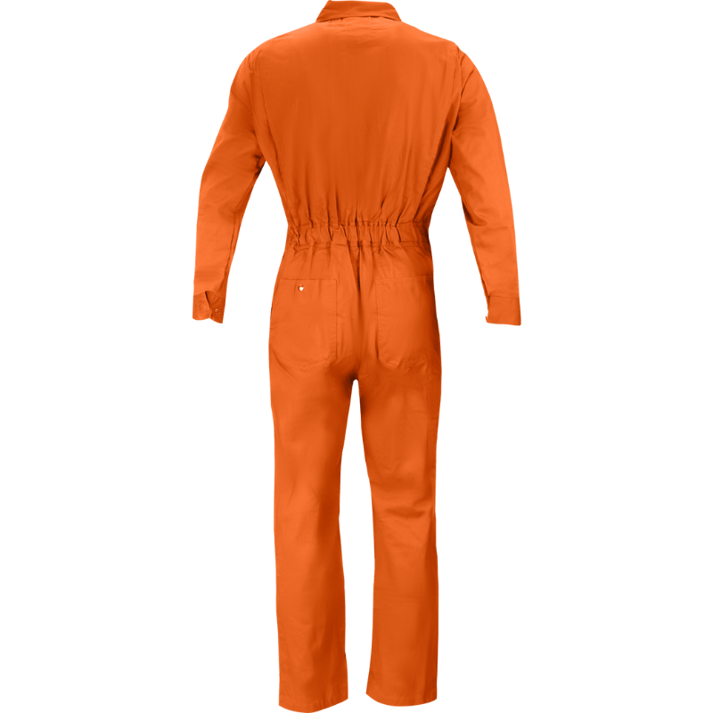 7 oz. Orange Flame Retardant Coverall with Elastic Waist and Adjustable Sleeve Cuffs