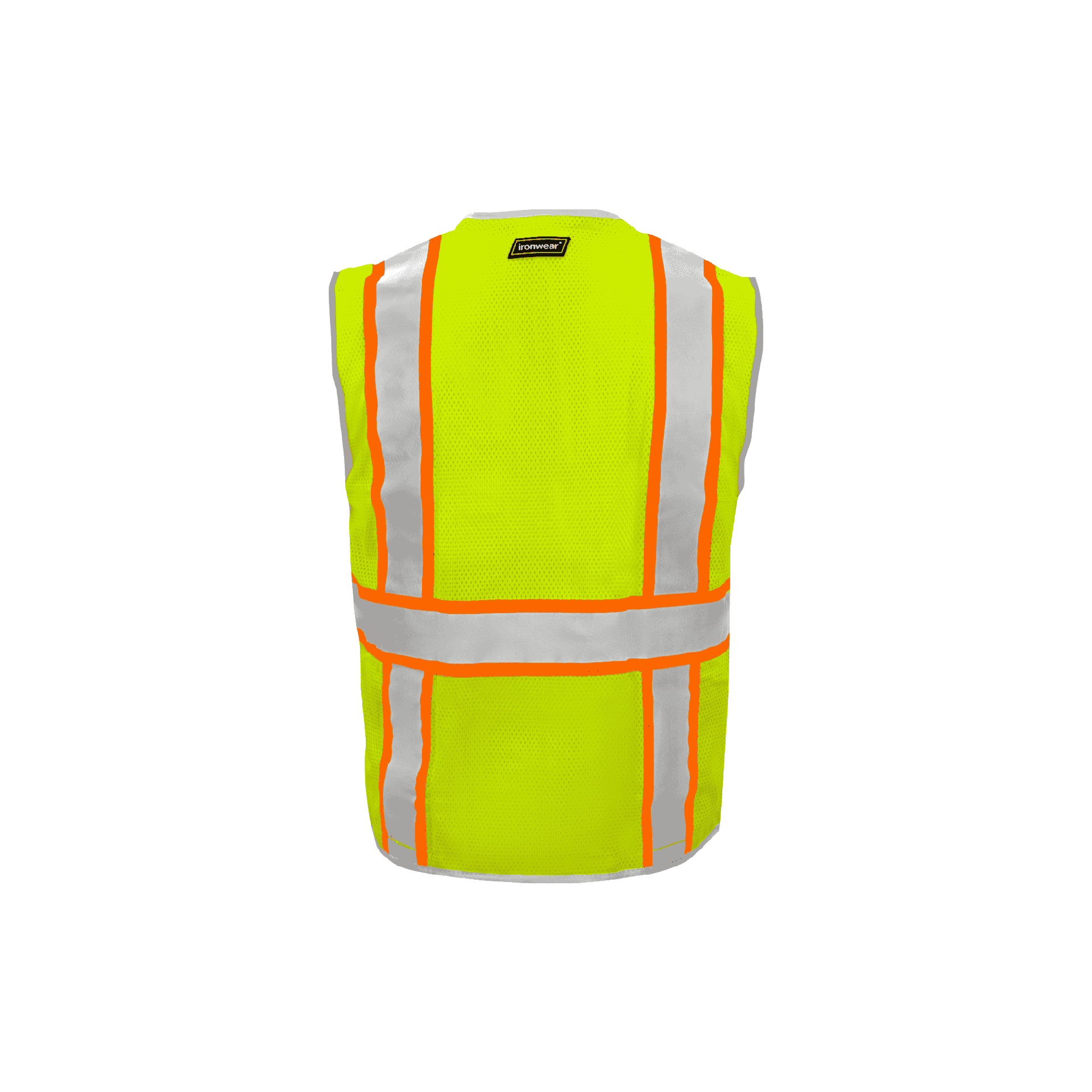10 Pockets Lime Safety Vest with Zipper Closure