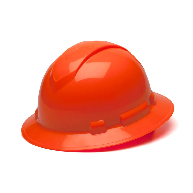 Hi Vis Pyramex Ridgeline Full Brim 4 Pt Hard Hat