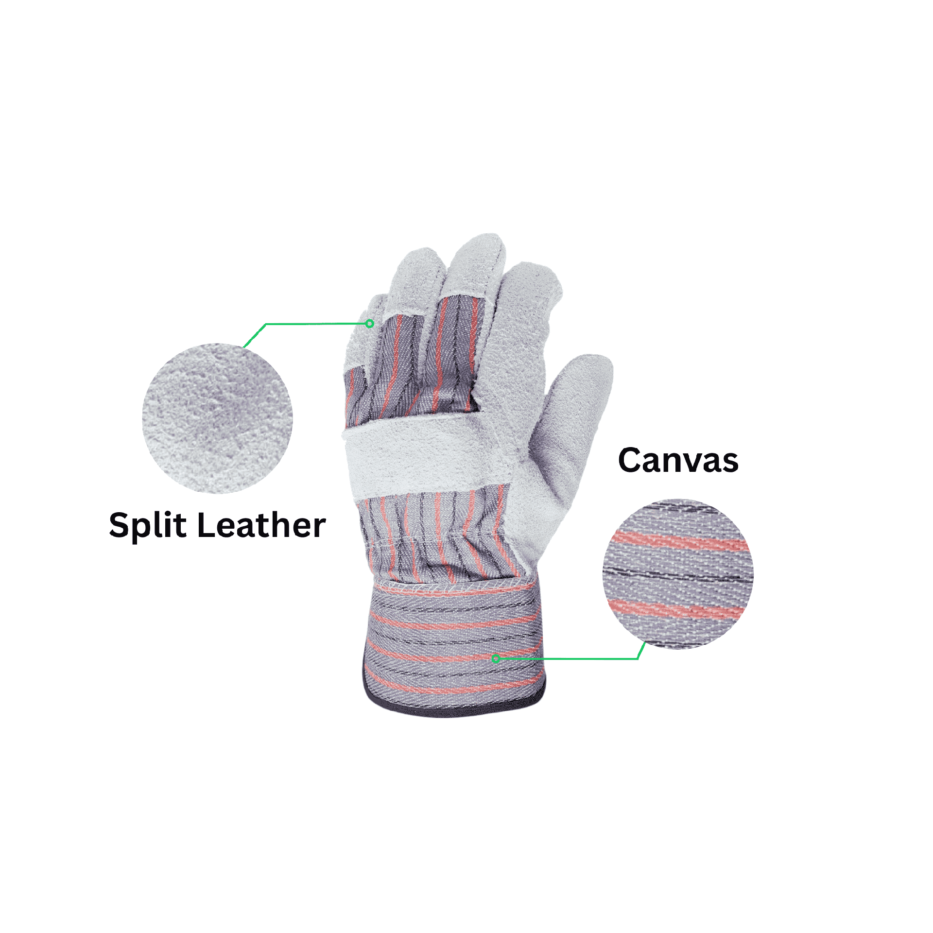 12 Pairs - Premium Leather Palm Work Glove