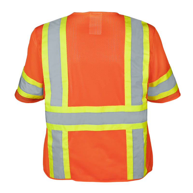 Class 3 Orange Flame Retardant Safety Vest with Zipper Front and Sleeves