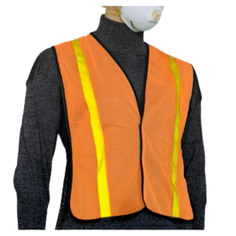 Visitor Hi-Vis Orange Mesh Safety Vest - One Size Fits All