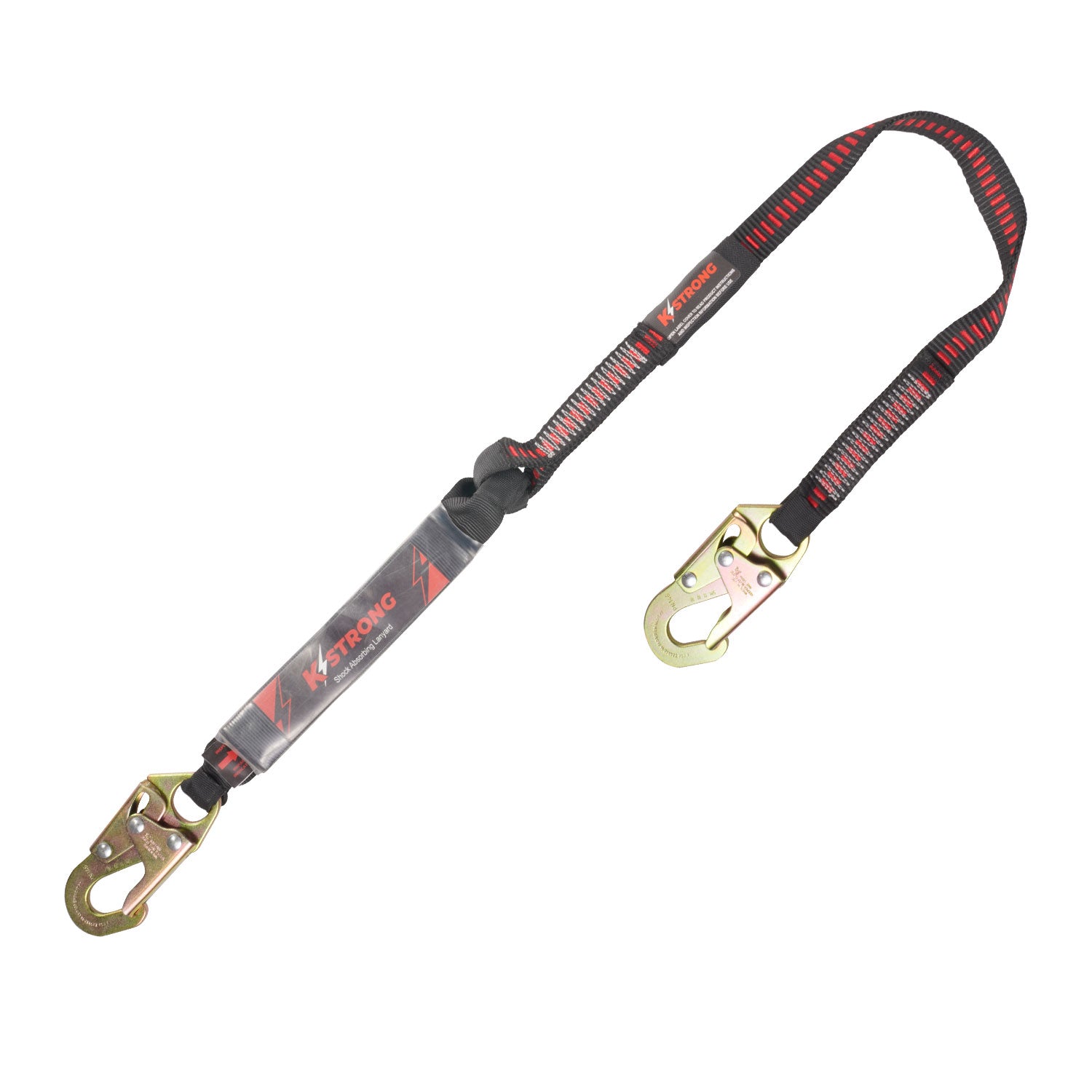 4 ft. Clear Pack Design Shock Absorbing Lanyard with Snap Hooks (ANSI)