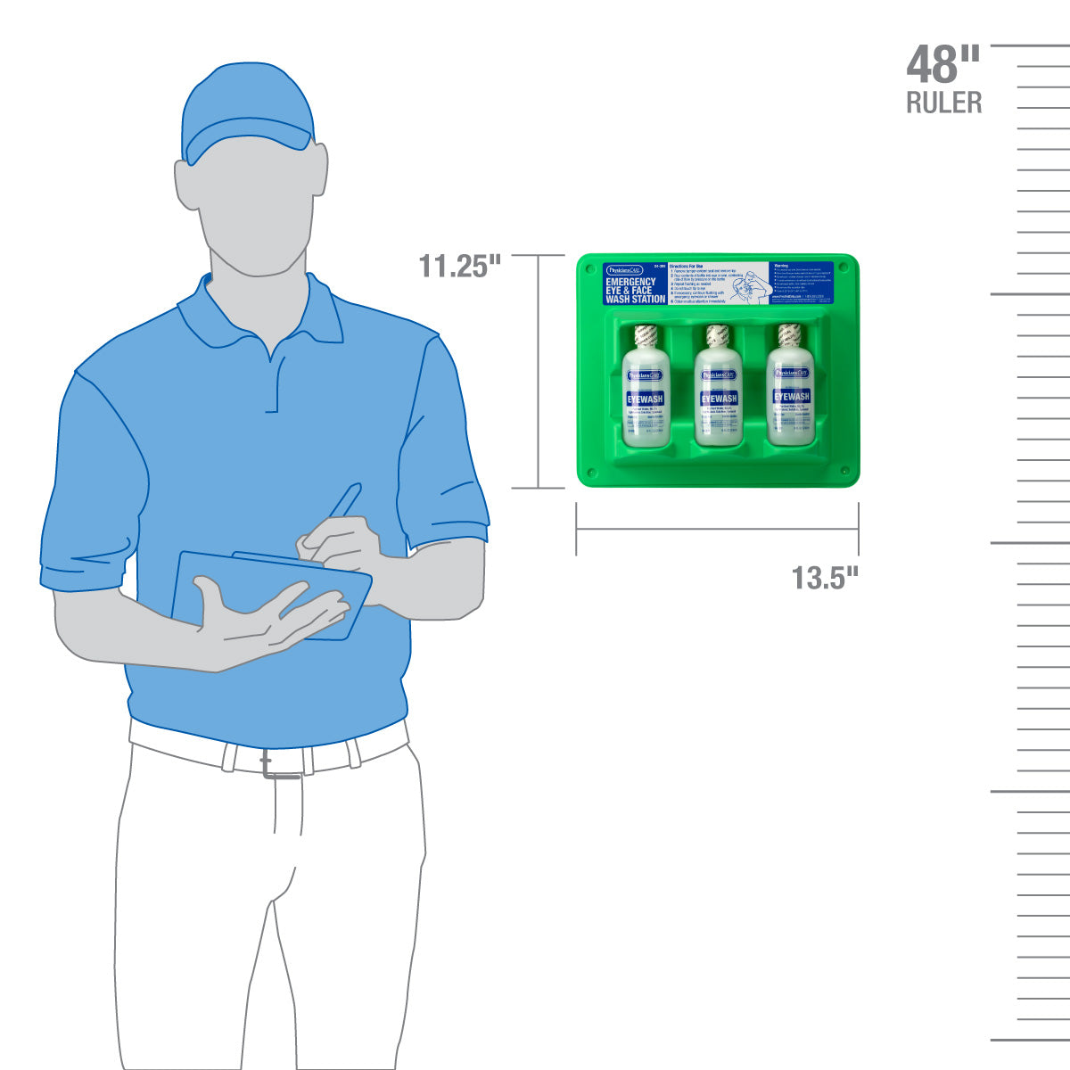 Eyewash Station, 8 oz. Triple Screw Cap Bottle