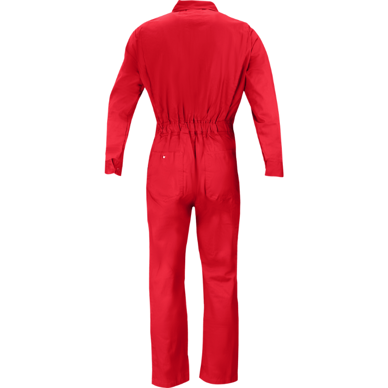 7 oz. Red Flame Retardant Coverall with Elastic Waist and Adjustable Sleeve Cuffs