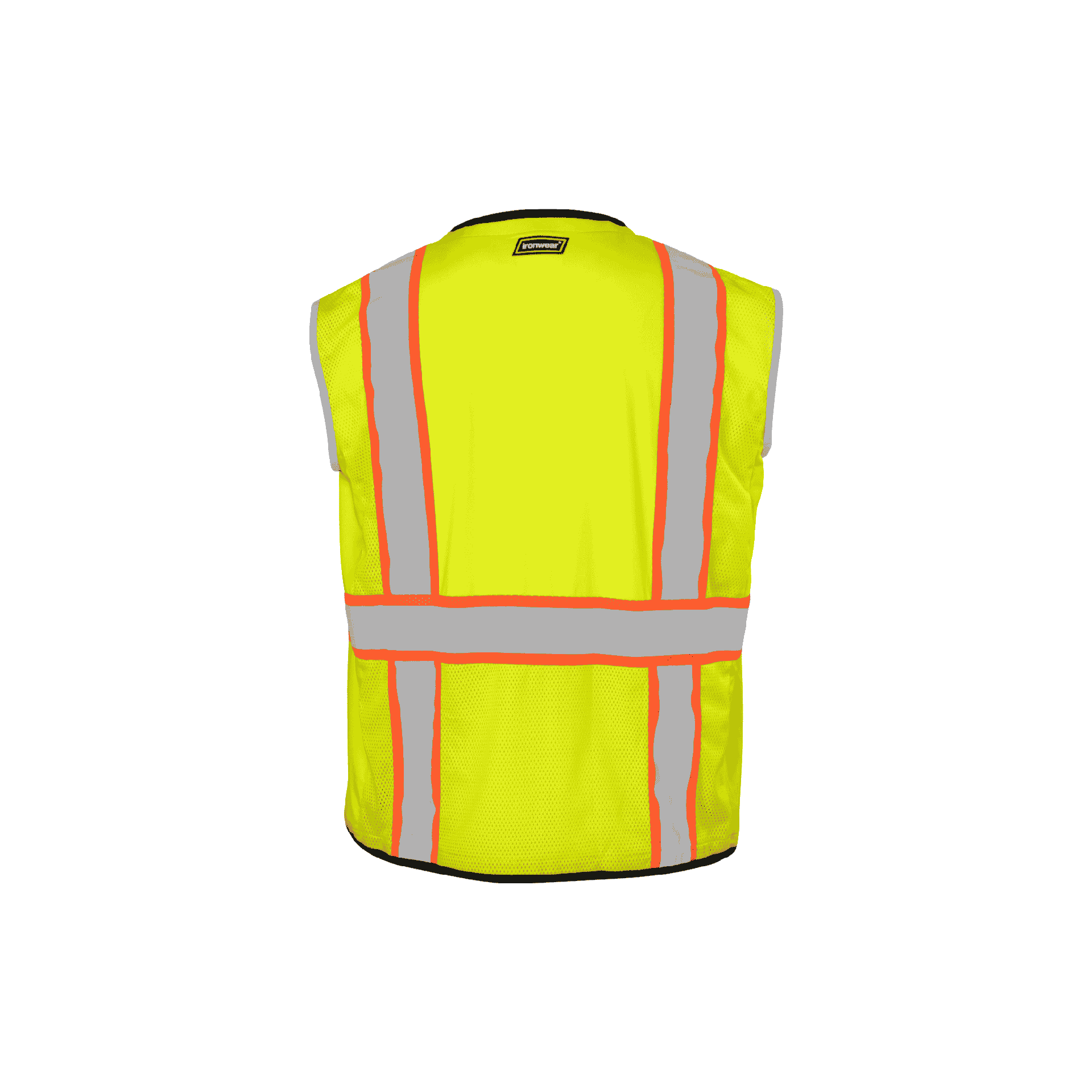 Class 2 Lime Safety Vest with Two Tone Tape and Zipper Closure (11 Pockets)