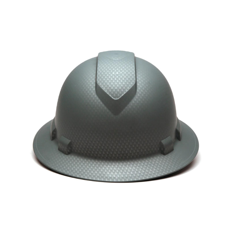 Silver Graphite Pattern Pyramex Ridgeline Full Brim Hard Hat 4-Point Ratchet Suspension