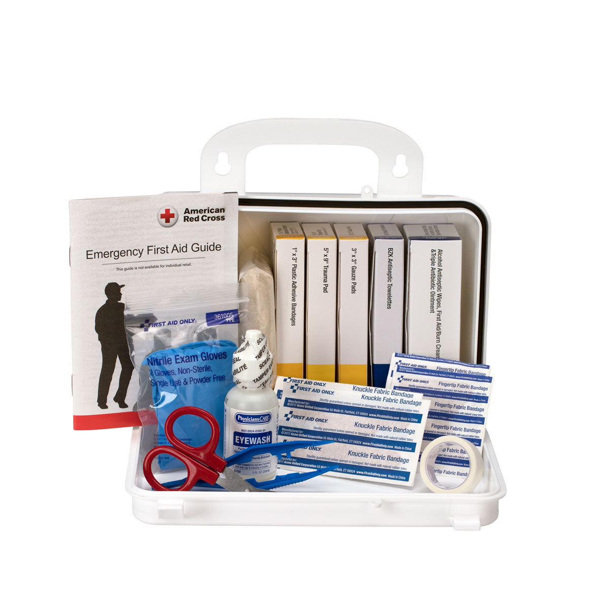 10 Person Light Duty Car First Aid Kit, Plastic