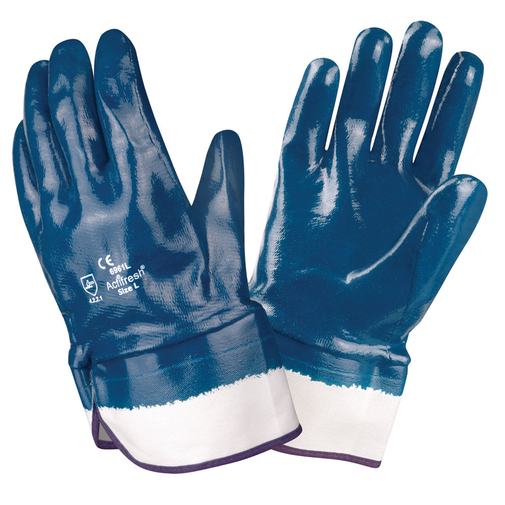 12 Pairs - Supported Nitrile Coated with Smooth Finish Glove