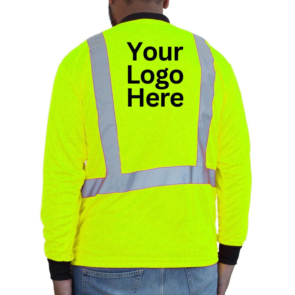 Hi-Viz Green Class 2 Long Sleeve Mesh T-Shirt