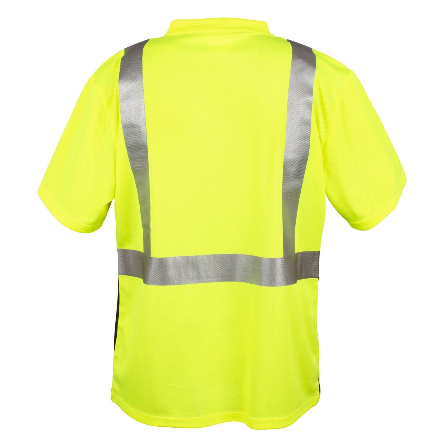 Hi-Vis Lime Class 2 Short Sleeve Shirt with Black Front