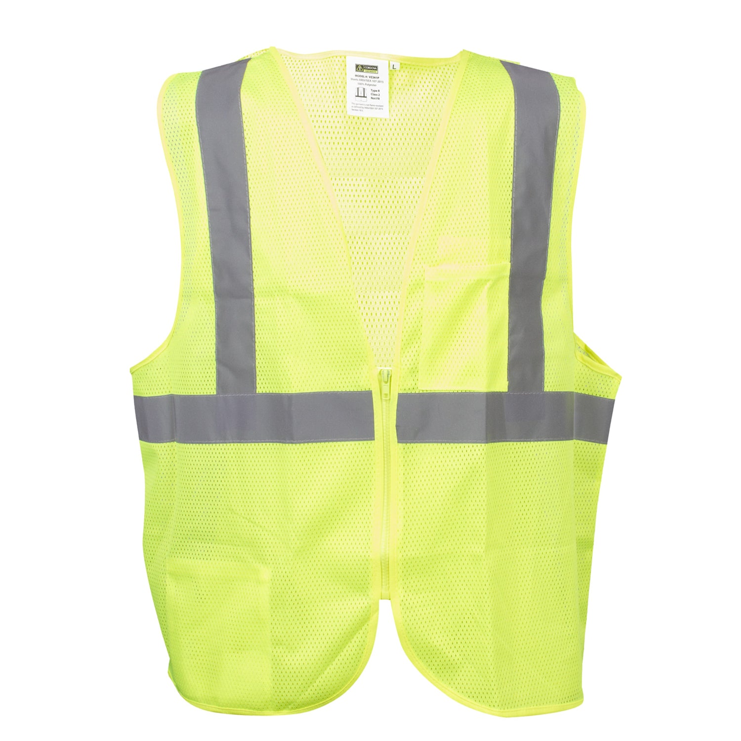 Class 2 Hi-Vis Green Mesh Safety Vest