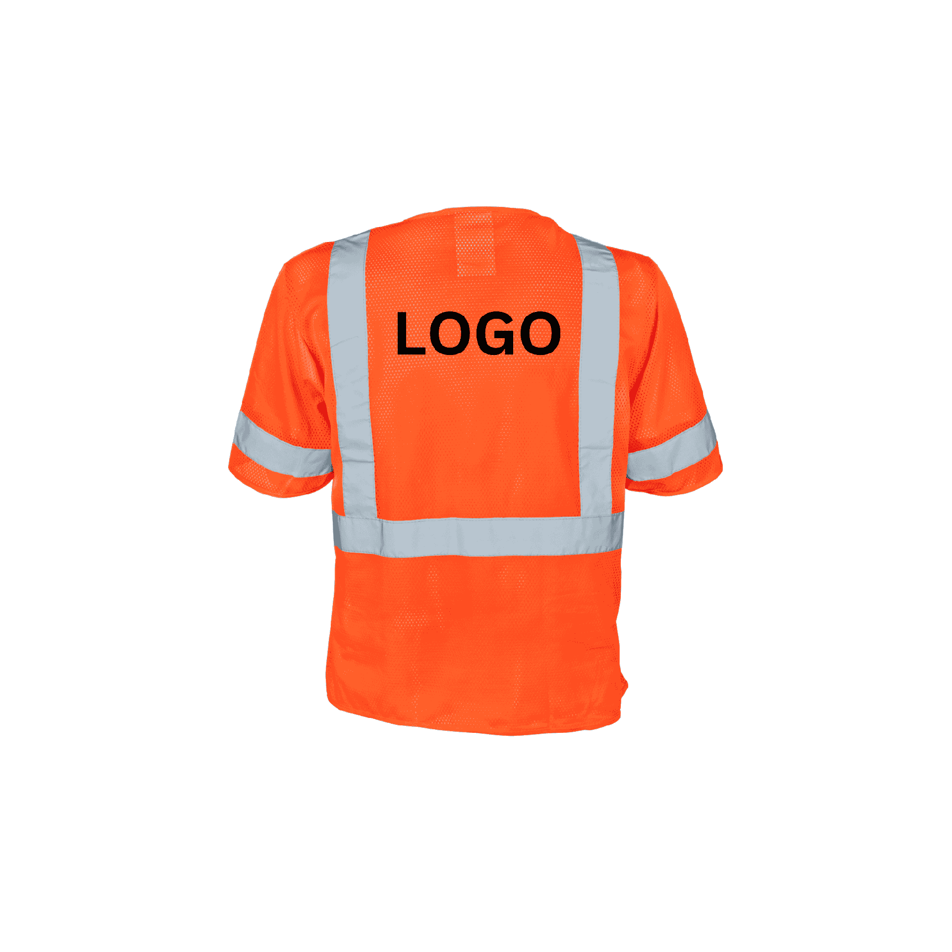 Class 3 Orange Polyester Mesh Safety Vest (5 Pockets)