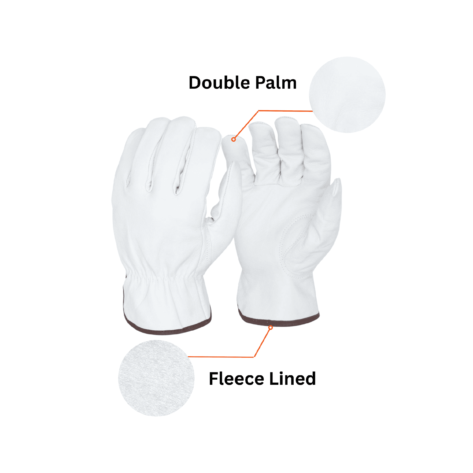 Single Pair - Premium Grade Goatskin Fleece Lined Driver Glove