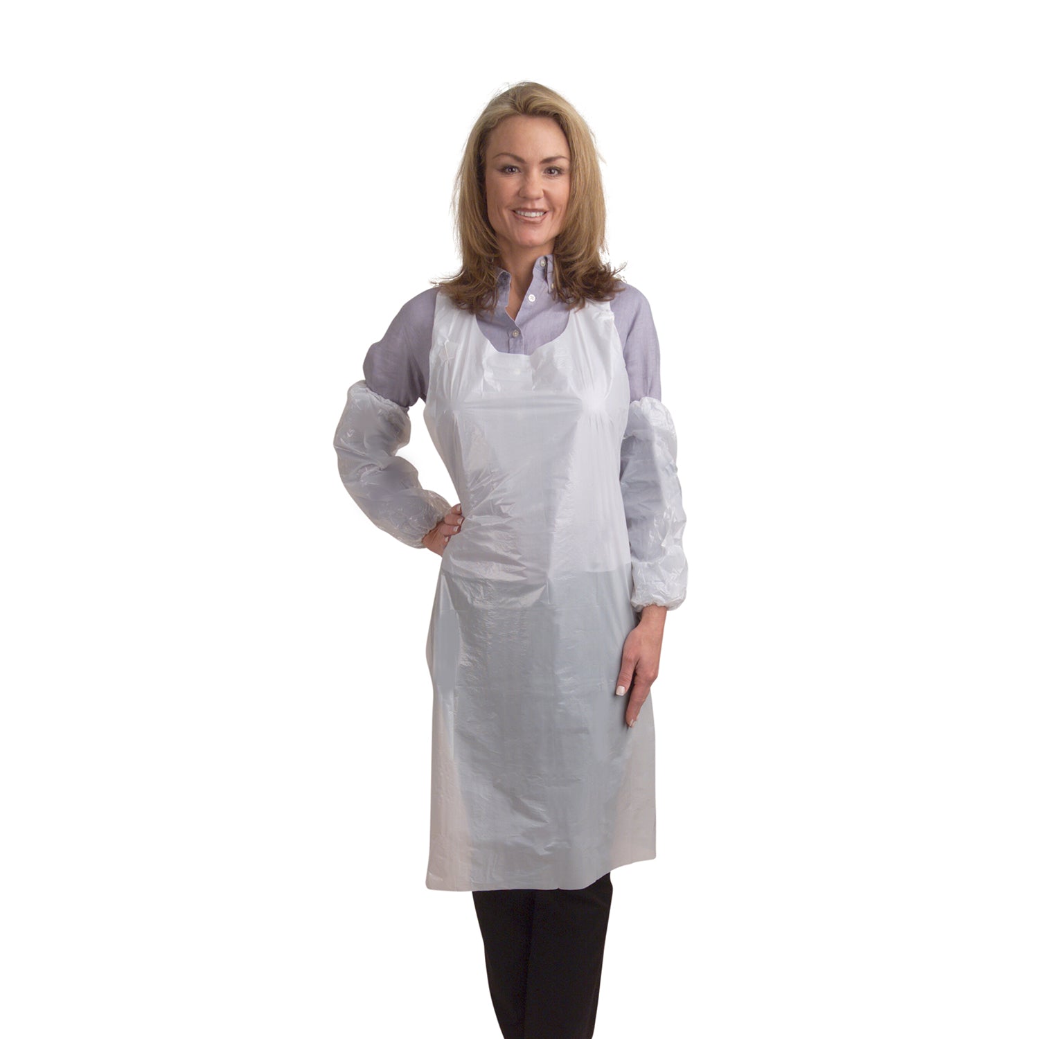 100 Pack Disposable Polyethylene Aprons, 1.25 Mil