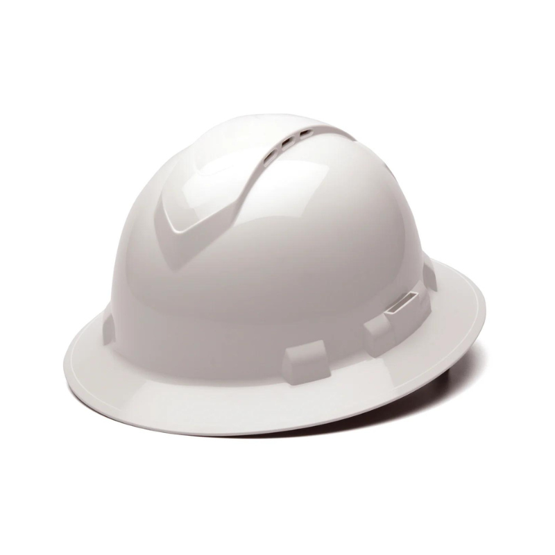 Pyramex Ridgeline Full Brim 4 Pt Hard Hats - Vented