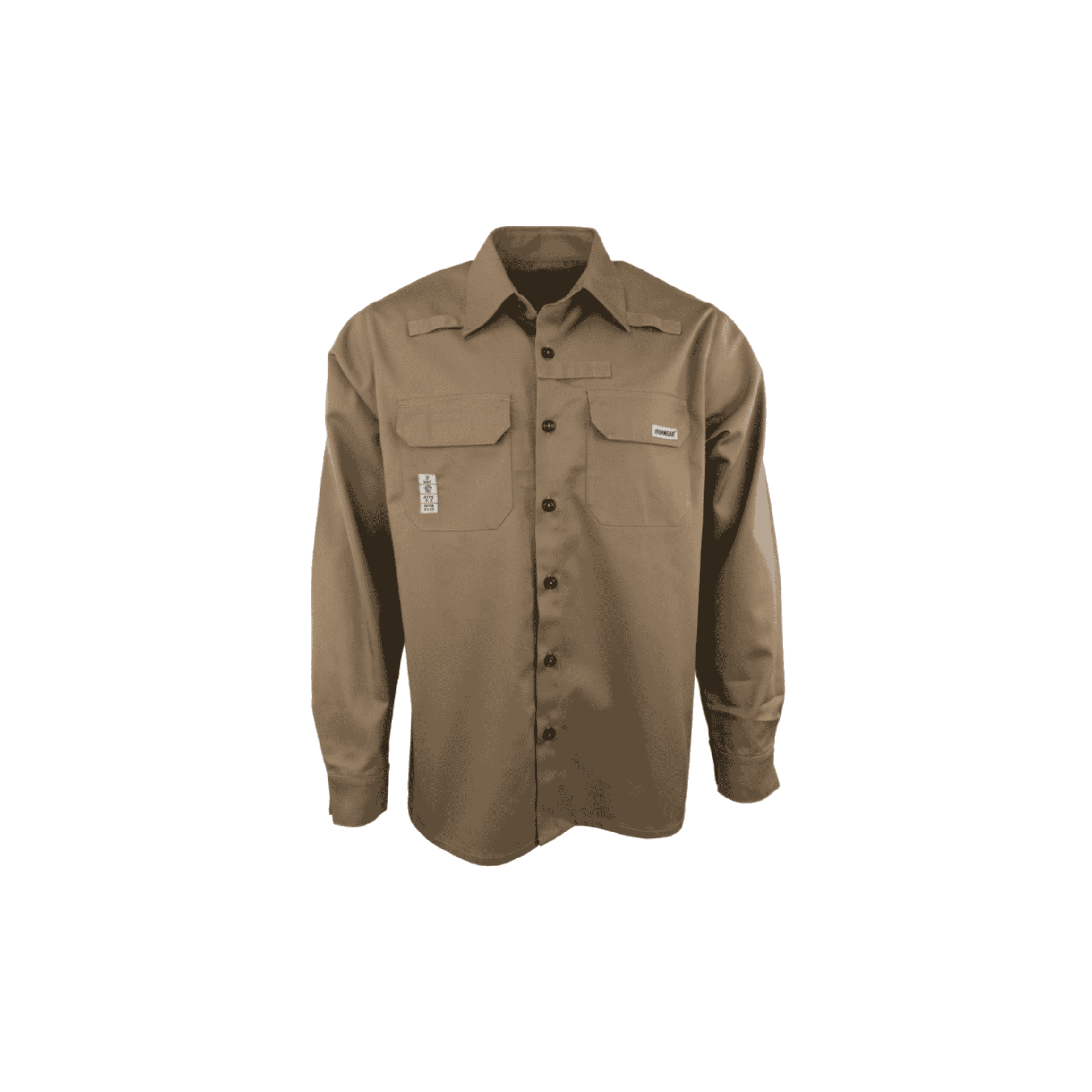 Khaki Flame Resistant Long Sleeve Button Up Shirt