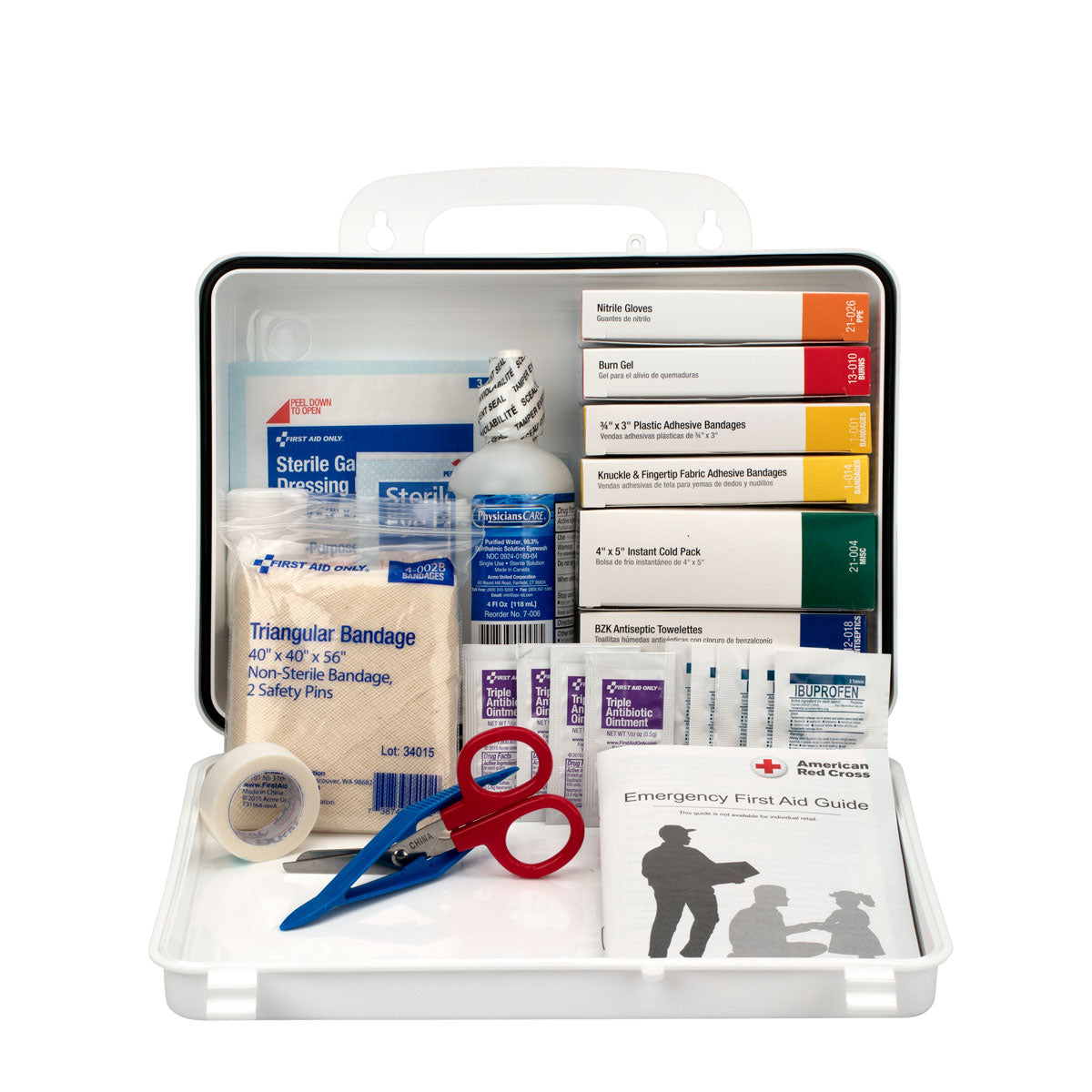 25 Person Car First Aid Kit (Plastic Case)