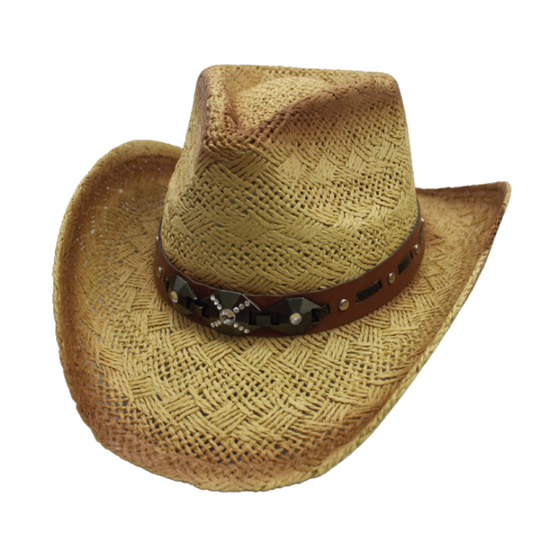 Cowboy Hat with Metal Crystal Stones