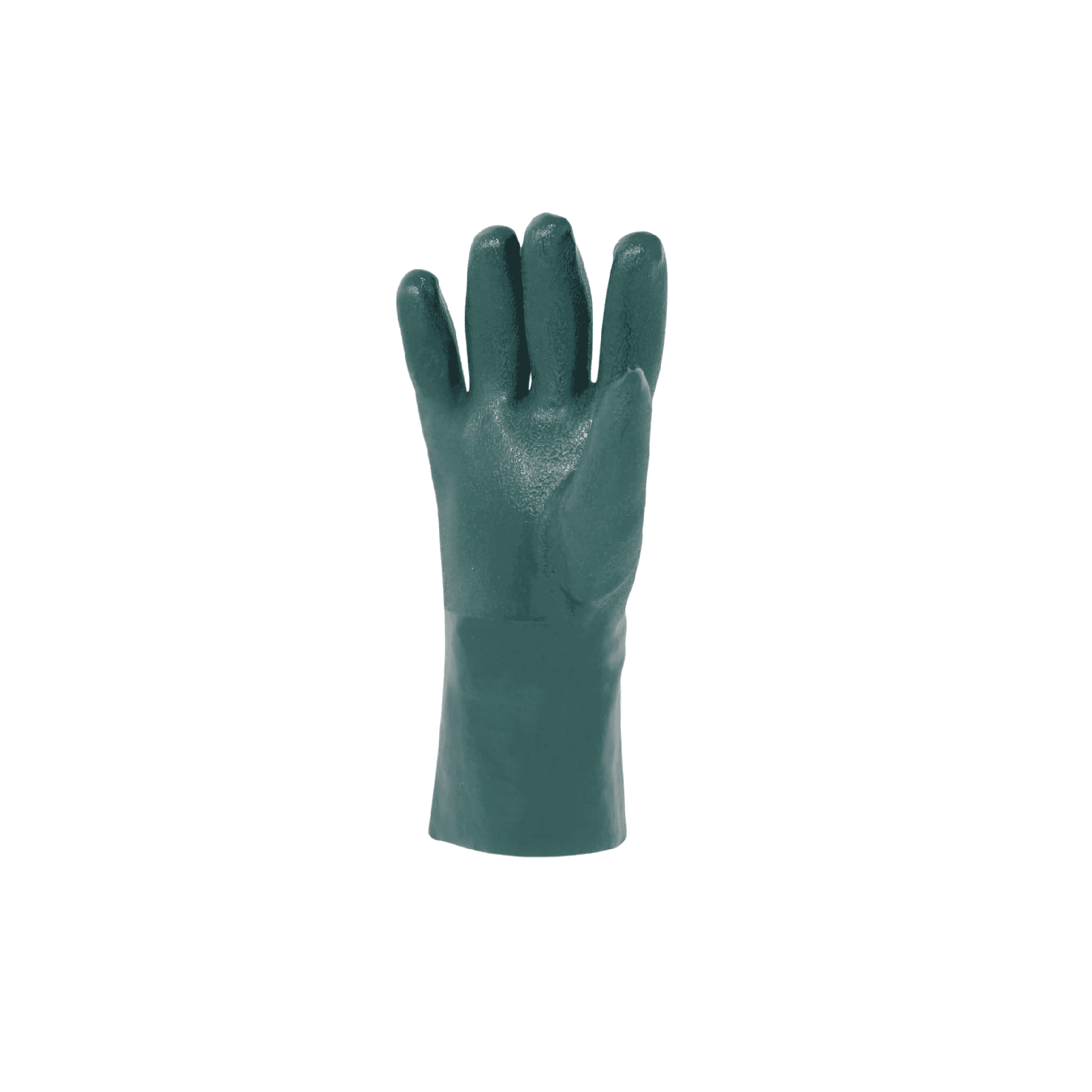 Chemical Resistant PVC Gloves - 12" Sandy Finish Green