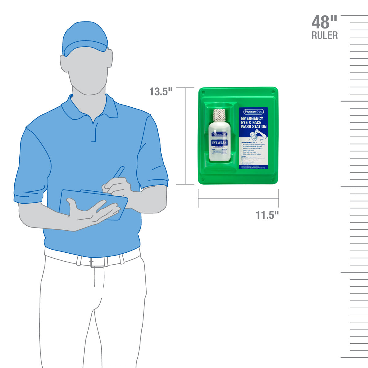 Eyewash Station, Single 16 oz. Screw Cap Bottle