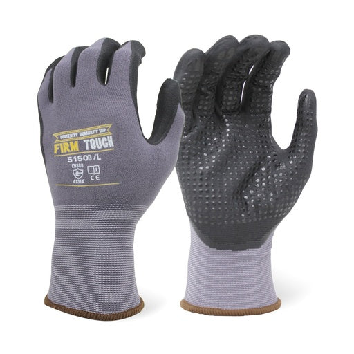 12 Pairs - Nitrile Micro-Foam Dotted Work Gloves