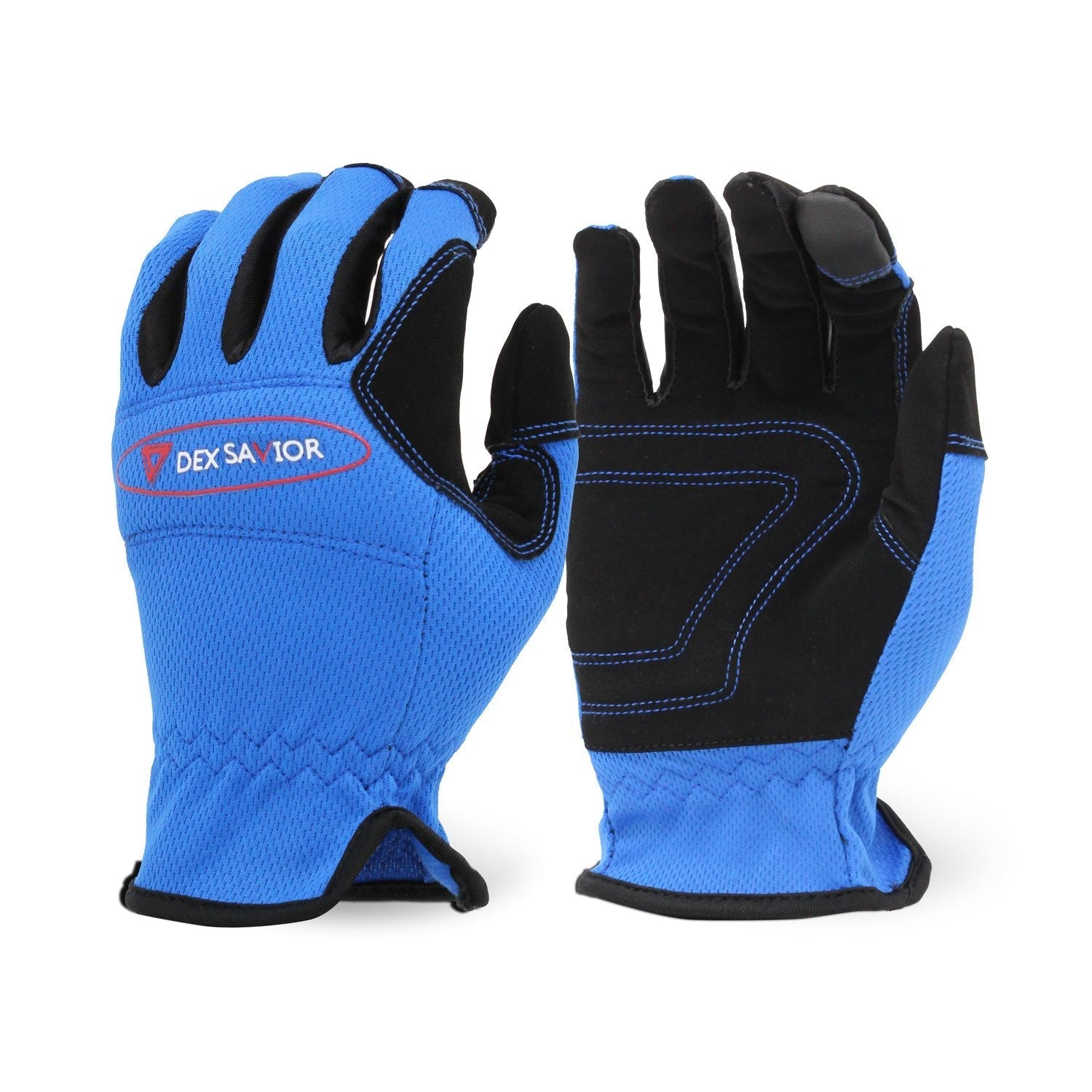 Single Pair - Dex Savior Blue Mechanic Work Glove