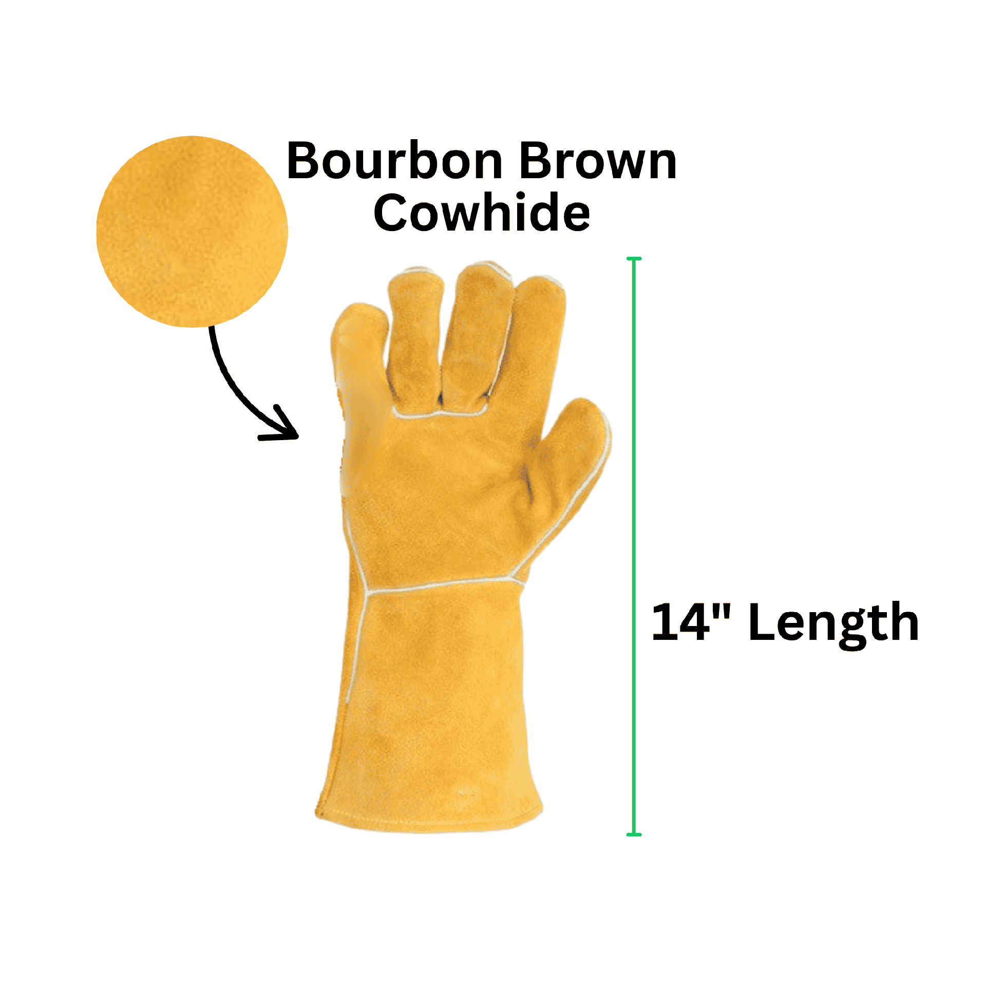 Single Pair - Bourbon Brown Stick Welding Gloves