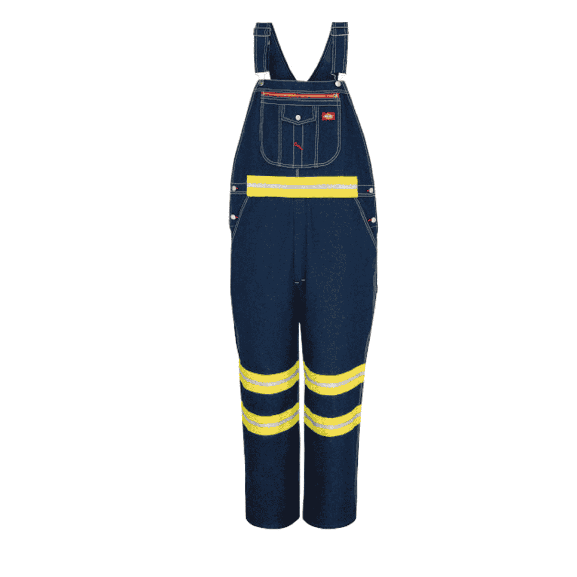 Enhanced Visibility Denim Bib Overalls – 100% Cotton with Reflective Trim