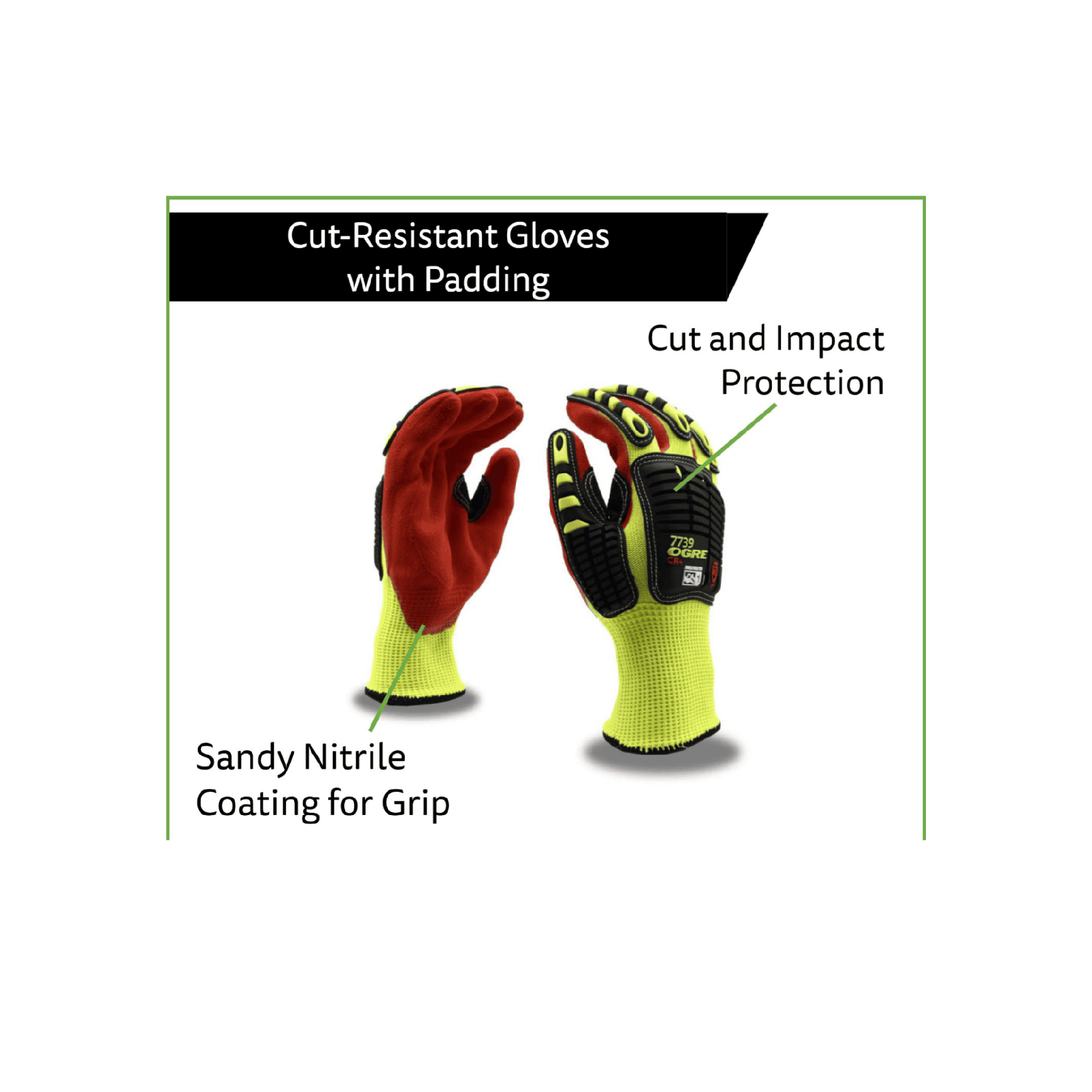 Single Pair - OGRE CR+ A5 Cut Impact Gloves with Velcro