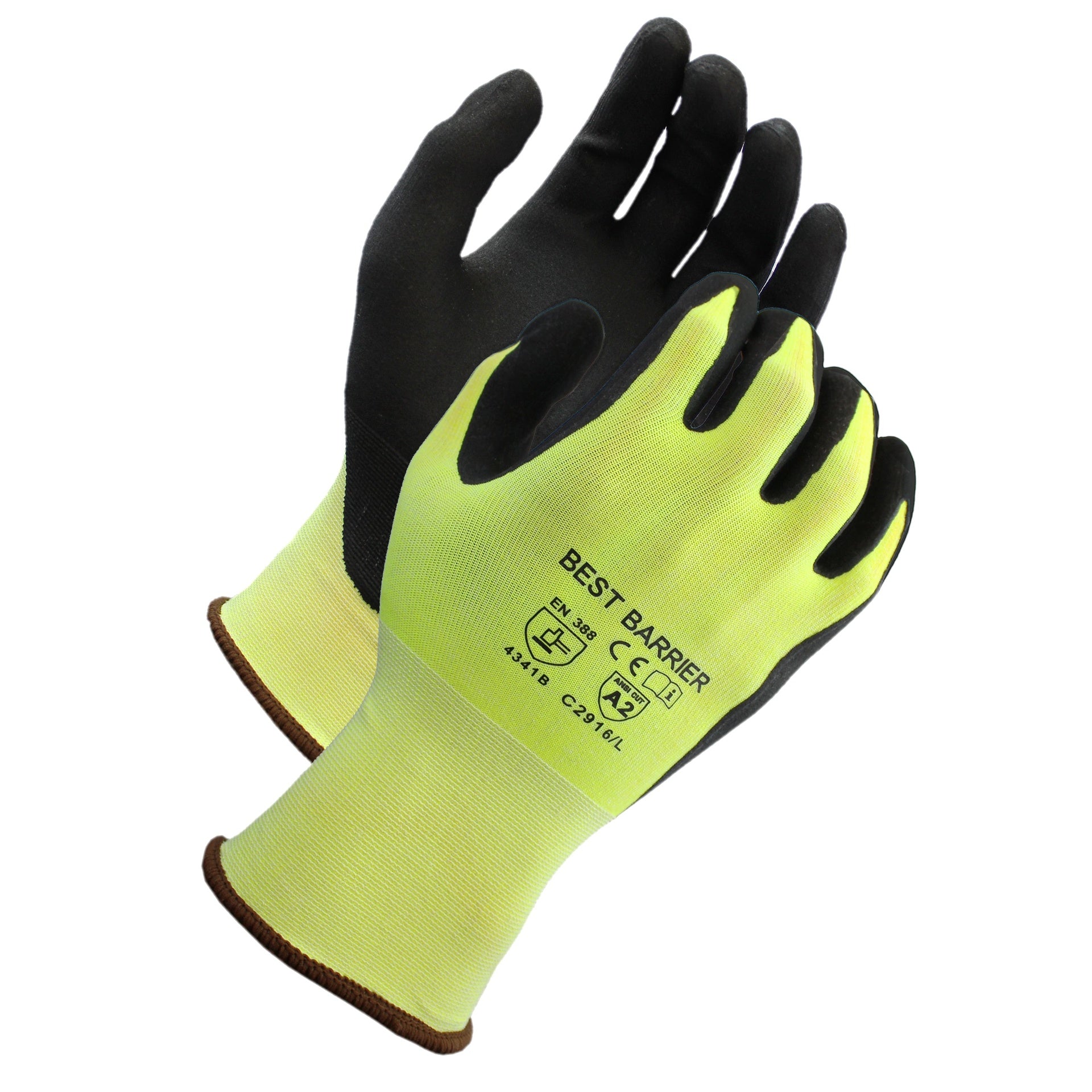 12 Pairs - C2916 ANSI Cut 2 Hi-Vis Yellow Micro-Foam Nitrile