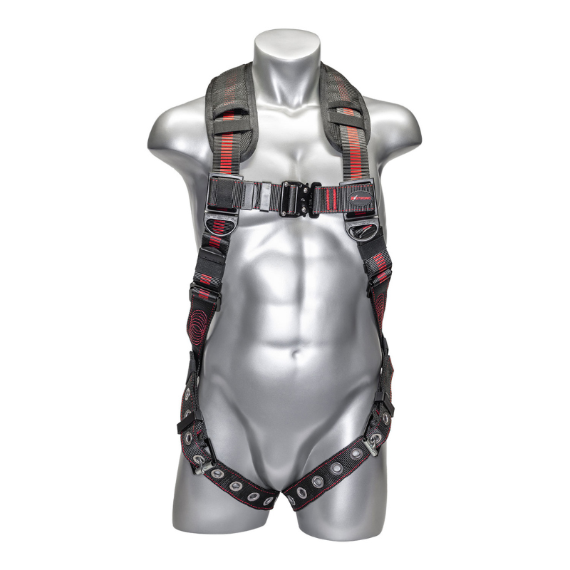 Elite+ 5-Point FBH, Enhanced Dorsal D-ring, TB Legs, QC Chest, Shoulder Pad, All Black Fittings Harness