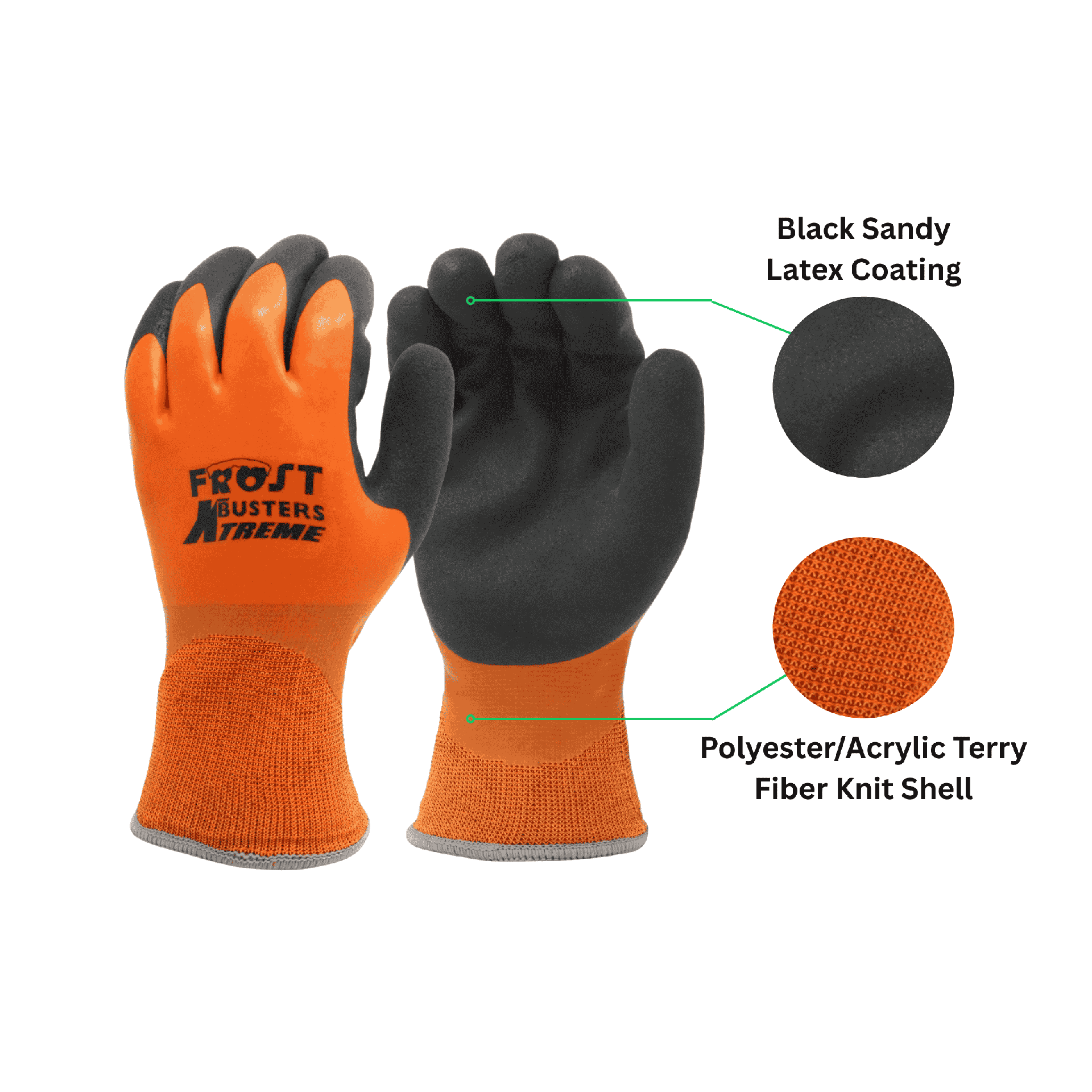 Single Pair - Frost Buster Xtreme Liquid-Proof Latex Coated Winter Gloves