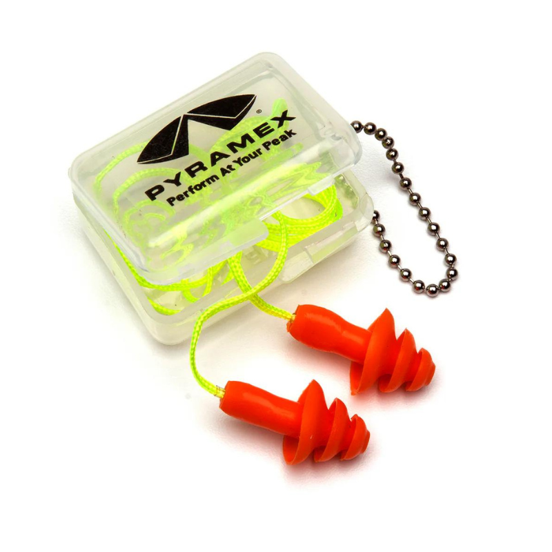 Corded Triple Flange Reuseable Earplug - Blister Card