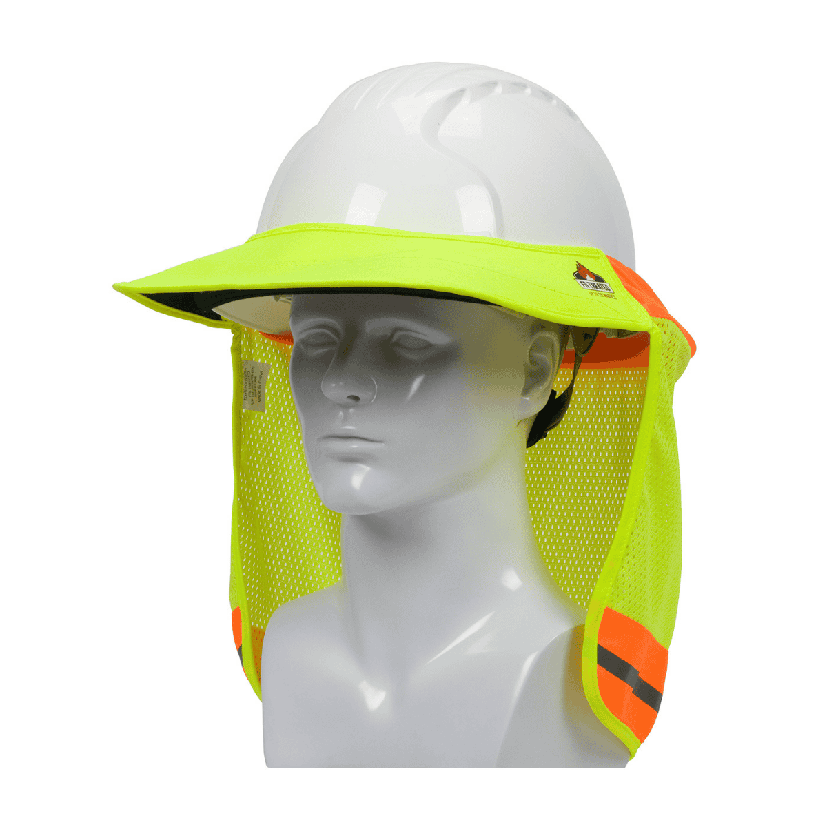 FR Treated Hi-Vis Hard Hat Visor and Neck Shade – High Visibility, Flame Resistant