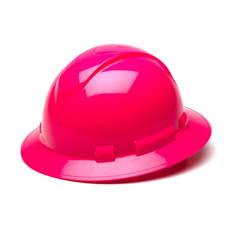 Hi Vis Pyramex Ridgeline Full Brim 4 Pt Hard Hat