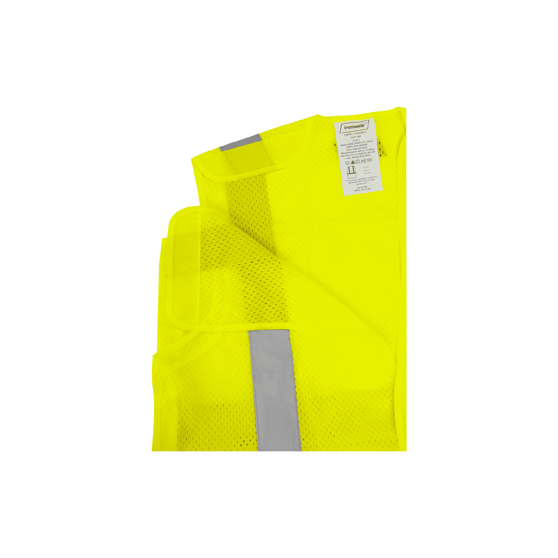 Class 2 Safety Vest with Hook and Loop Closure (Hi Vis Lime)