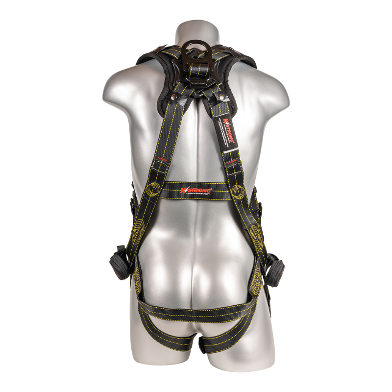 Element 5-Point Full Body Harness with Oil and Water Repellent Webbing, 1 Enhanced Dorsal D-ring Plus™, Back/Shoulder Pad, Trauma Relief Straps, QC Chest and Legs – (ANSI)