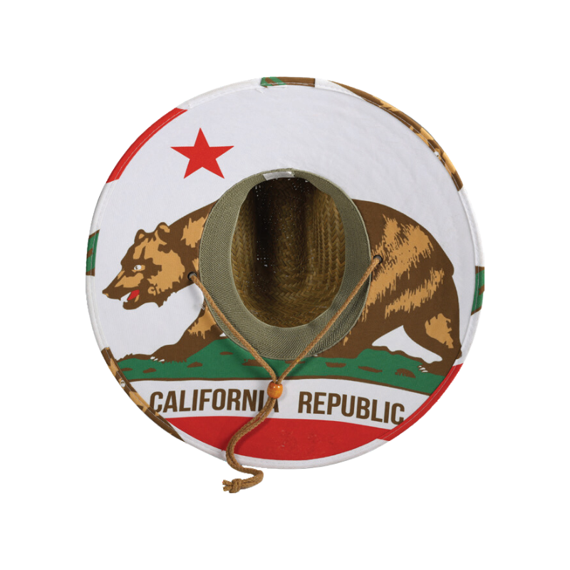 Straw Hat with California Republic Design