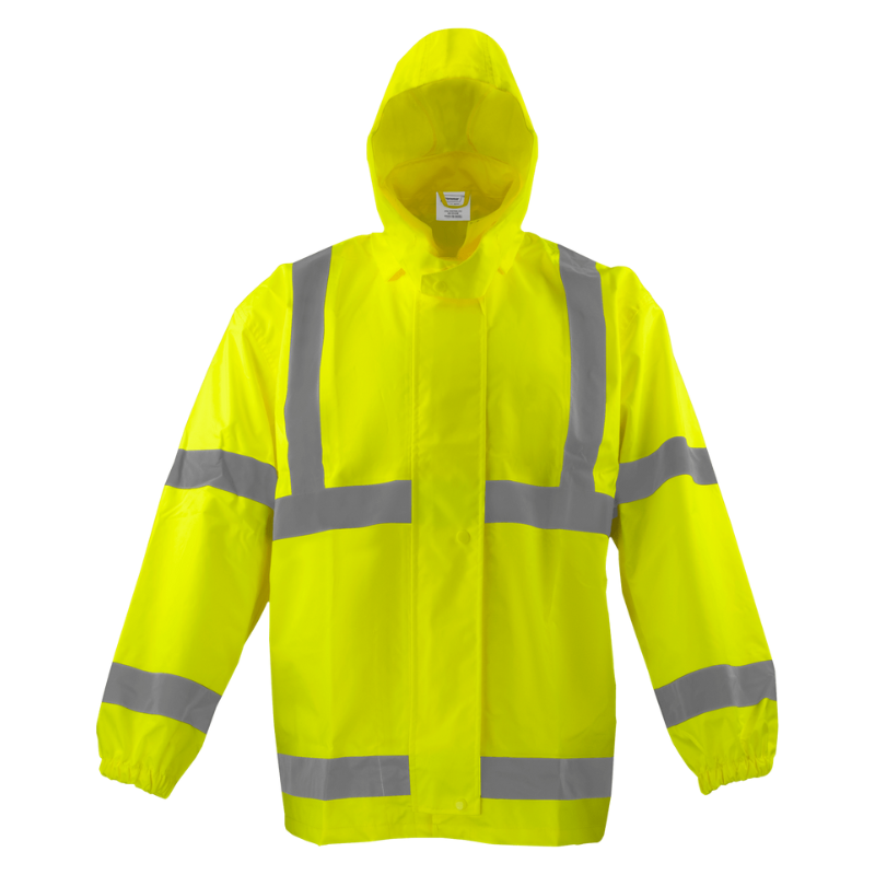 Hi Vis Jacket with Attached Hood