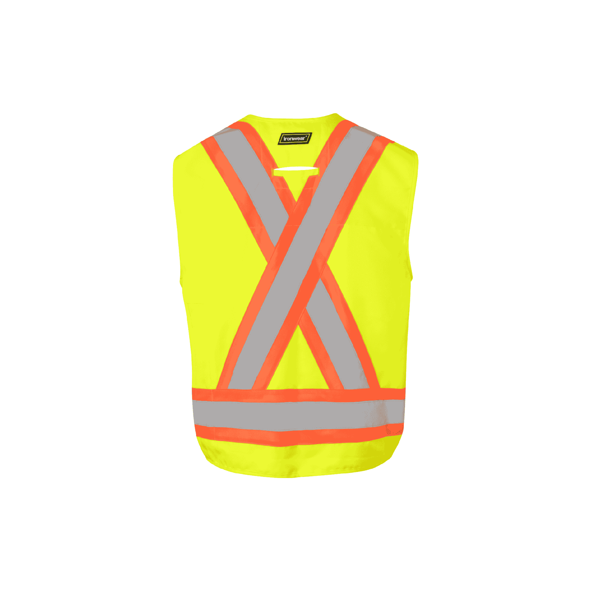 Class 2 Multi-Pocket Lime Safety Vest with Snap Front