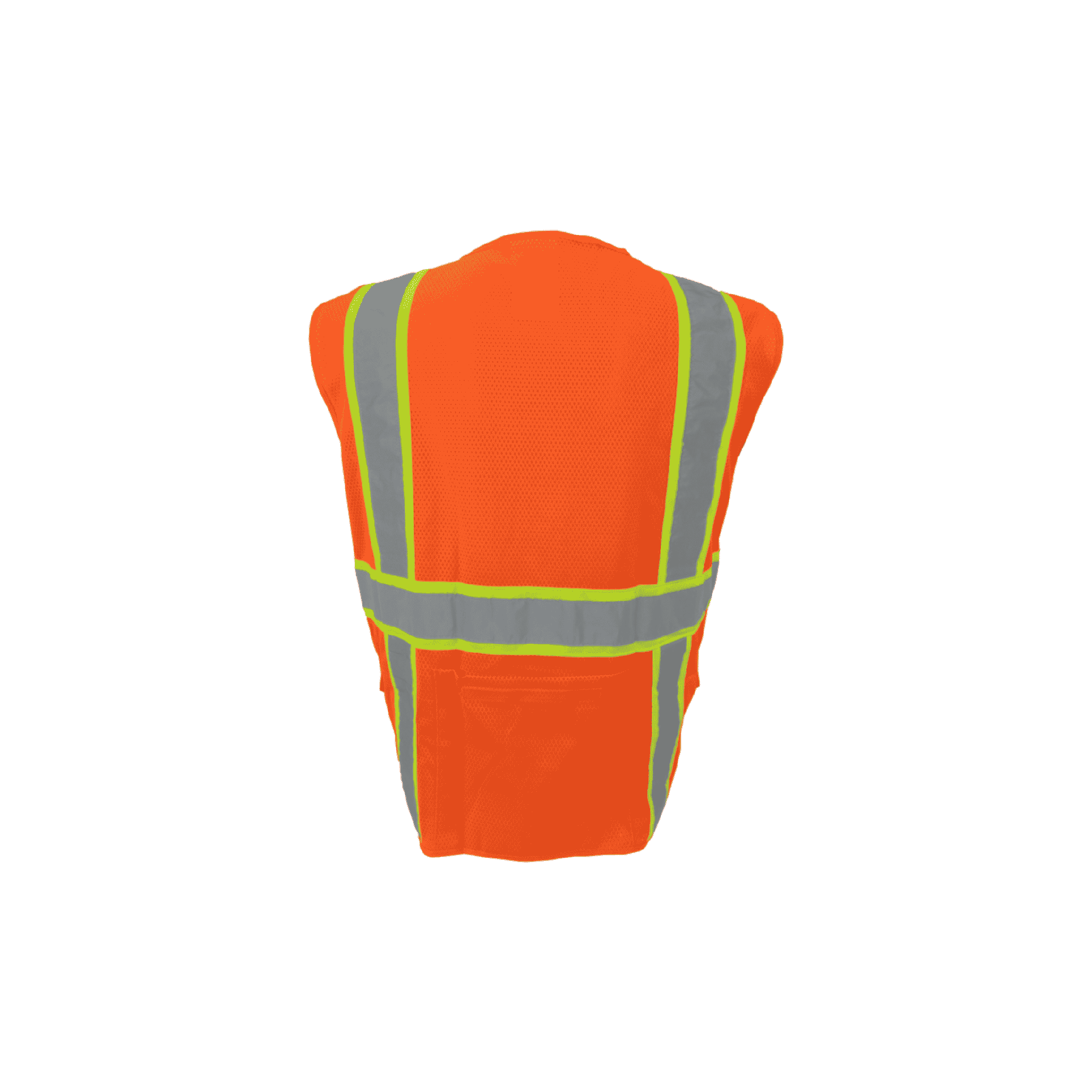 Class 2 Orange Surveyor Safety Vest with Fabric Front and Mesh Back