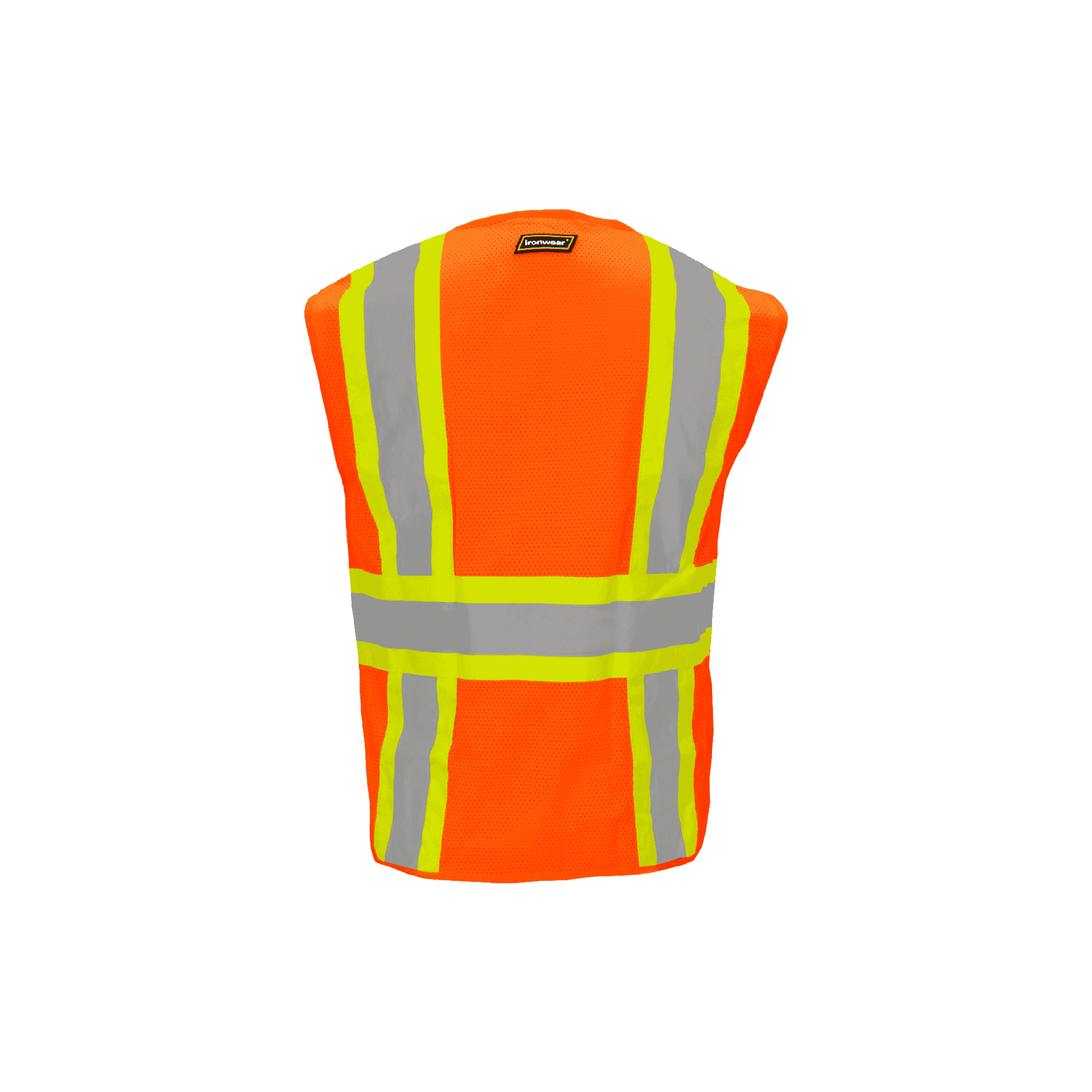 Class 2 Orange Zipper Front Closure Vest with Two Tone Tape