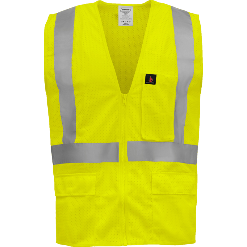 Class 2 Flame Retardant Reflective Safety Vest (Hi Vis Lime)