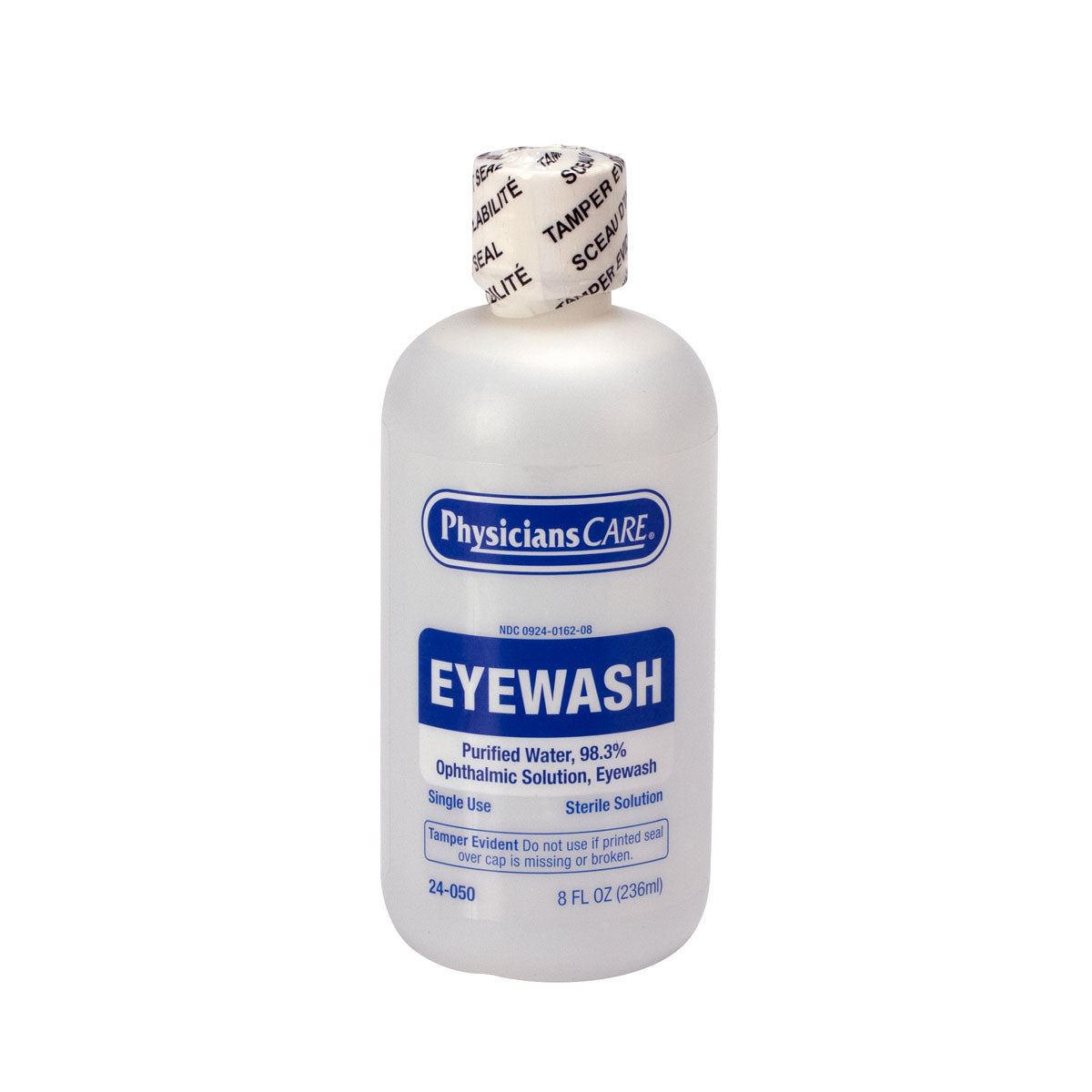 Eyewash Station, 8 oz. Triple Screw Cap Bottle