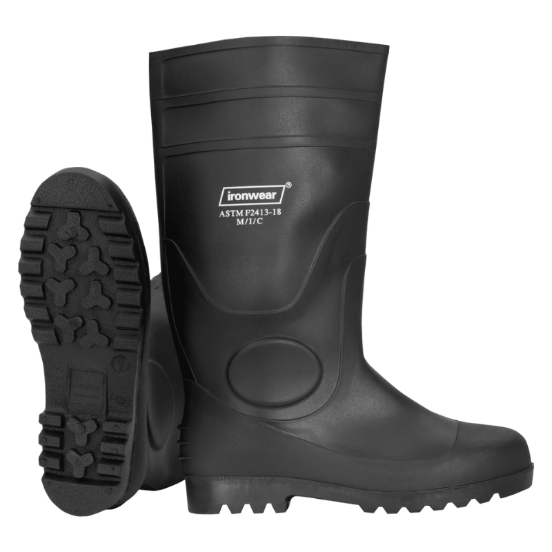 Ironwear 16" High Black PVC Work Boot